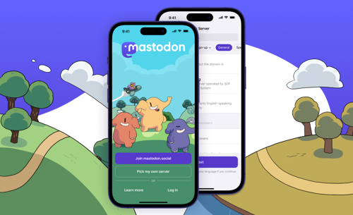 Screenshot of the Mastodon iOS app showing the main timeline interface