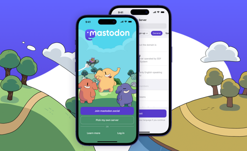 Screenshot of the Mastodon iOS app showing the main timeline interface